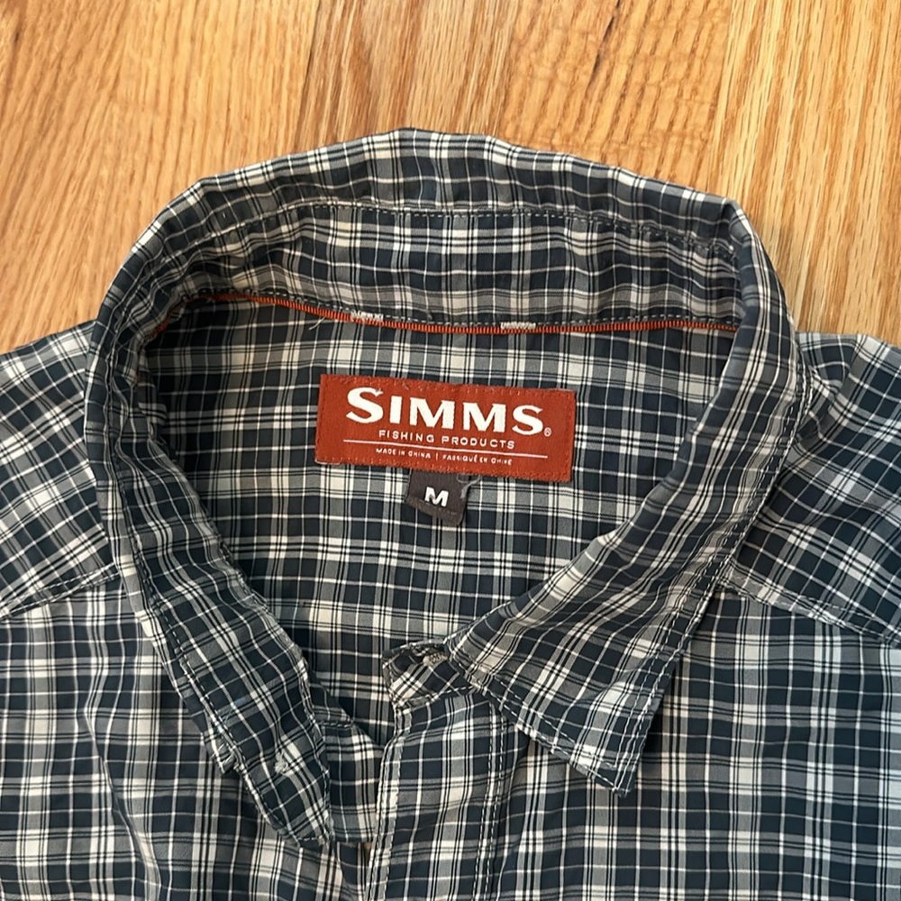 Simms Long Sleeve Button Down. Size Medium. Navy … - image 3